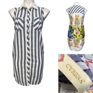 Anthropologie Blue and White Striped Tunic